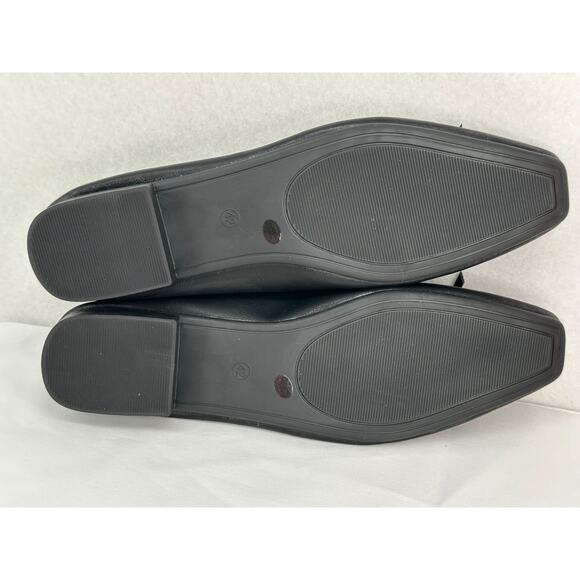 Bileinolang NWOT Black Ballet Bow Leather Flats  42 - Picture 6 of 9